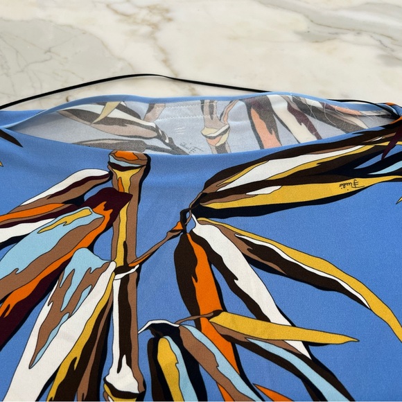 EMILIO PUCCI BLUE MULTI BAMBOO DRESS MODEL 71RL51 SIZE IT 40 / US 6 NWOTS! - Picture 15 of 17